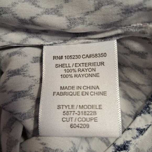 NEW Soft Joie Arryn B Blue White Geo Print Drawstring Waist Mermaid Hem Dress M - Picture 6 of 11